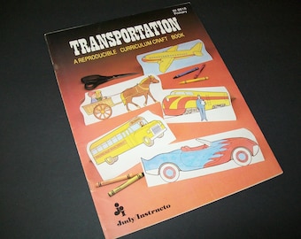 Vintage School Craft Booklet, Reproducible Curriculum Book, Transportation, Judy/Instructo, Junk Journal Supply, Vintage School Ephemera