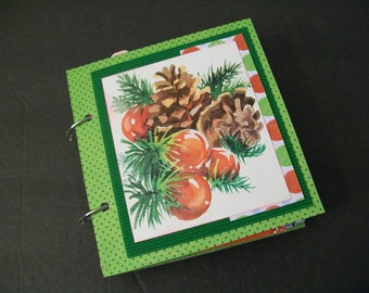 Handmade Christmas Ring Bound Journal, Holiday Scrapbook, Christmas Junk Journal, December Daily, Blank Journal, Holiday Journal