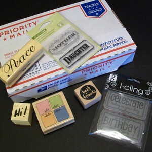 Junk Journals Cardmaking Rubber Stamp Mystery Box,Destash Rubber Stamps For Scrapbooking Paper Crafts SentimentsWords DIY Crafts