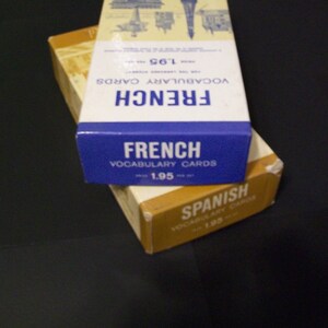 Vintage Vocabulary Cards 175pcs, Vintage Paper Ephemera, Junk Journal Supply, Flash Cards,Greek French Russian Spanish Chinese German Cards,