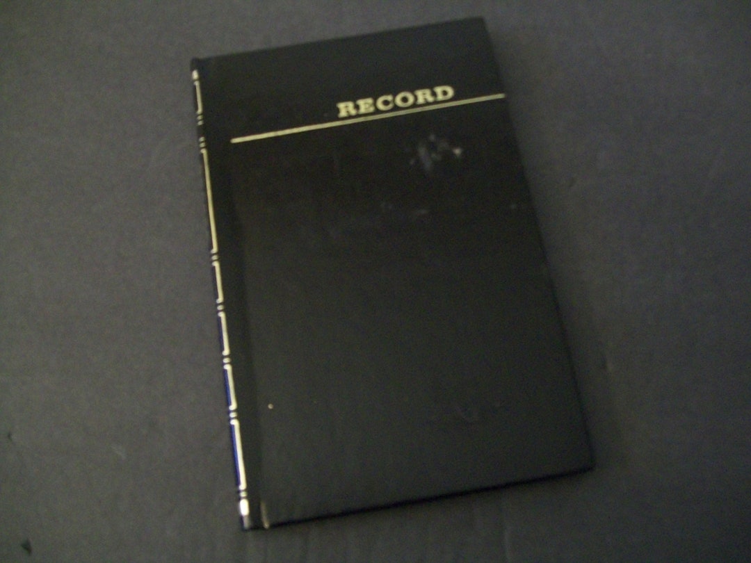 Vintage Record Book Office Blank Personal Record Book Etsy