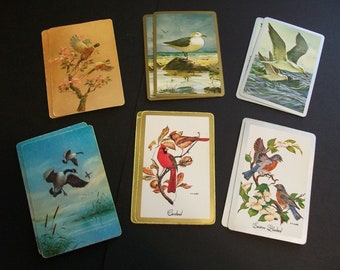 Vintage Playing Cards/Bird Playing Cards/Bird Collector Cards/ Junk Journal Supply/Collage Cards/Mixed Media/Altered Art Cards/Set of 12