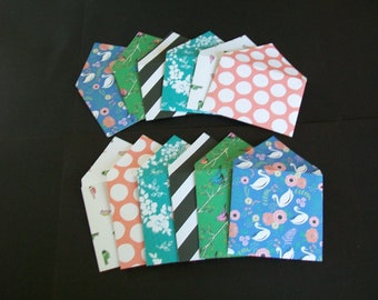 Handmade Envelopes, Scrapbook Paper Envelopes,Set of 12, Mini/Small Envelopes,Junk Journal Supply, Gift Cards, Stationary