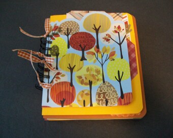 Fall Spiral Bound Journal, Thanksgiving Holiday Junk Journal, Autumn Daily Planner, Scrapbook, Handmade Blank Journal, Glue Book, Smash Book