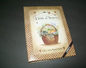 Vintage A Taste Of Heaven Recipe File 3 Ring Binder Book, Junk Journal Supply, Recipe Collection, Vintage Cooking Recipe Ephemera