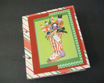 Handmade Christmas Ring Bound Journal, Holiday Scrapbook, Christmas Junk Journal, December Daily, Blank Journal, Holiday Journal
