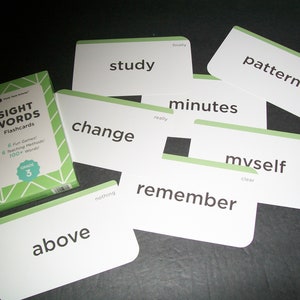 Word Flashcards, Educational Flashcards, Grade 3 Sight Word Cards, Junk Journal Supplies, Mixed Media Supply, Embellishments