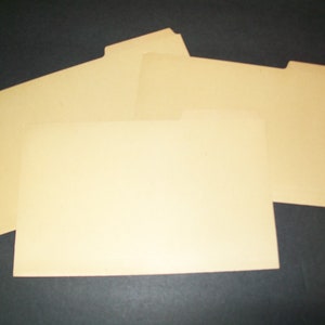 Kraft File Dividers, Vintage Blank File Folder Dividers, Vintage Office Supply, Junk Journal Supply, Kraft File Folders