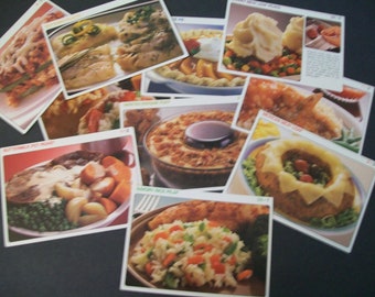 Vintage Recipe Cards, 10 pcs, 1987 Recipe Collector Cards, Junk Journal Supply, Vintage Cooking Ephemera, Junk Journals, Cooking Journals