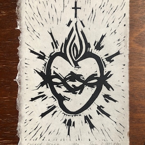 Sacred Heart woodcut
