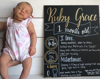 monthly chalkboard etsy