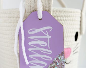 Classic Tag, Purple (sparkle dipped)