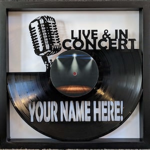 Live & In Concert - personalized cut framed vinyl LP record art collectible gift