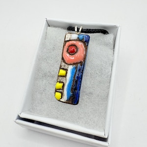 Handmade Ceramic Pendant Necklace - abstract jewellery art - Handmade ceramic unique jewellery gift. Statement gift of one off jewellery