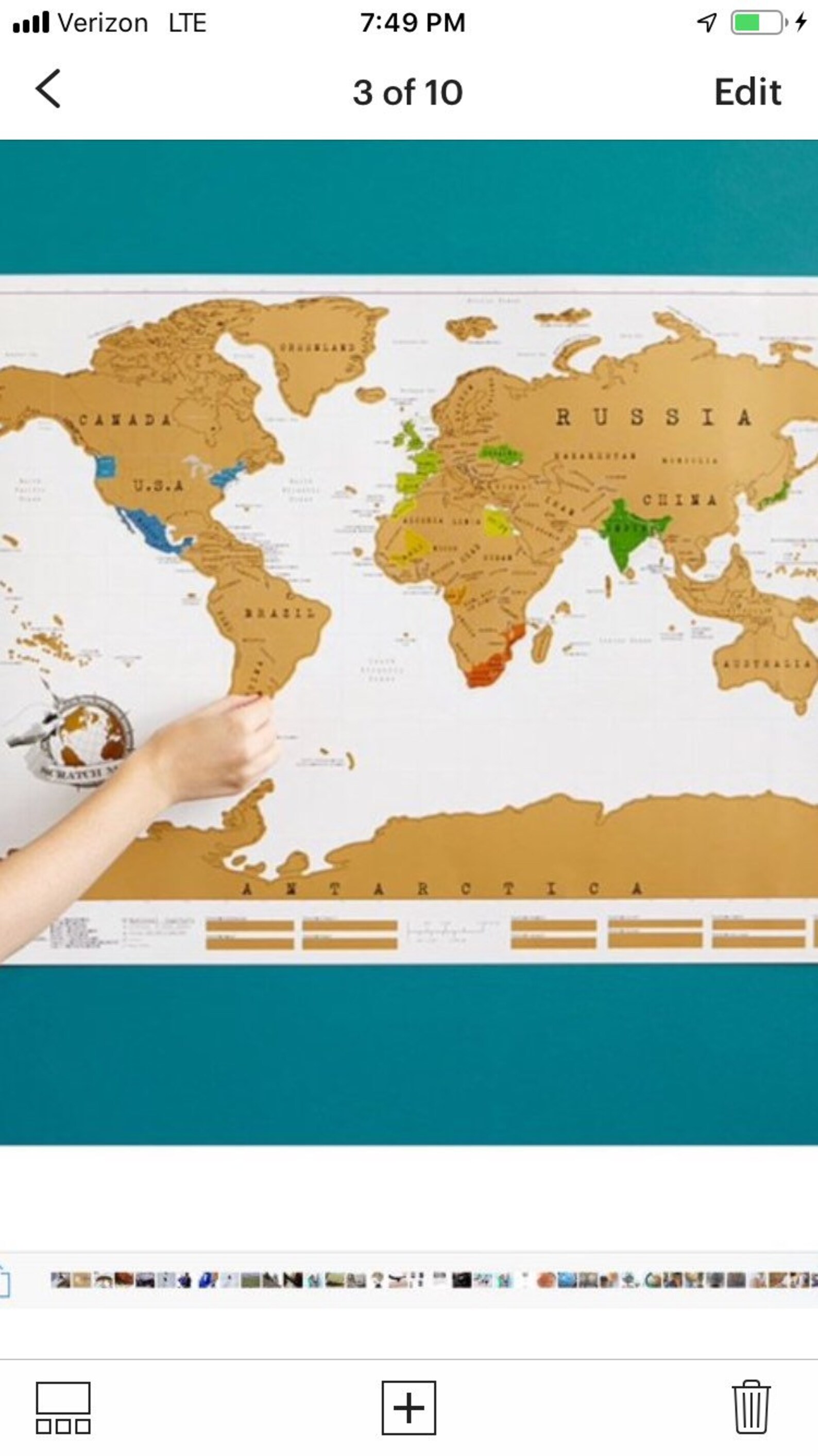 Scratch Map Frameopen Black Map Frame Etsy