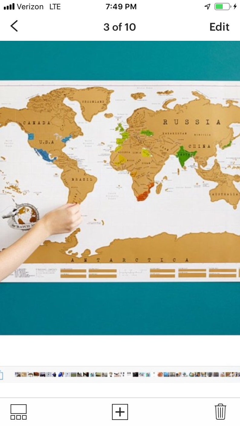 Scratch Map Frameopen Black Map Frame Etsy