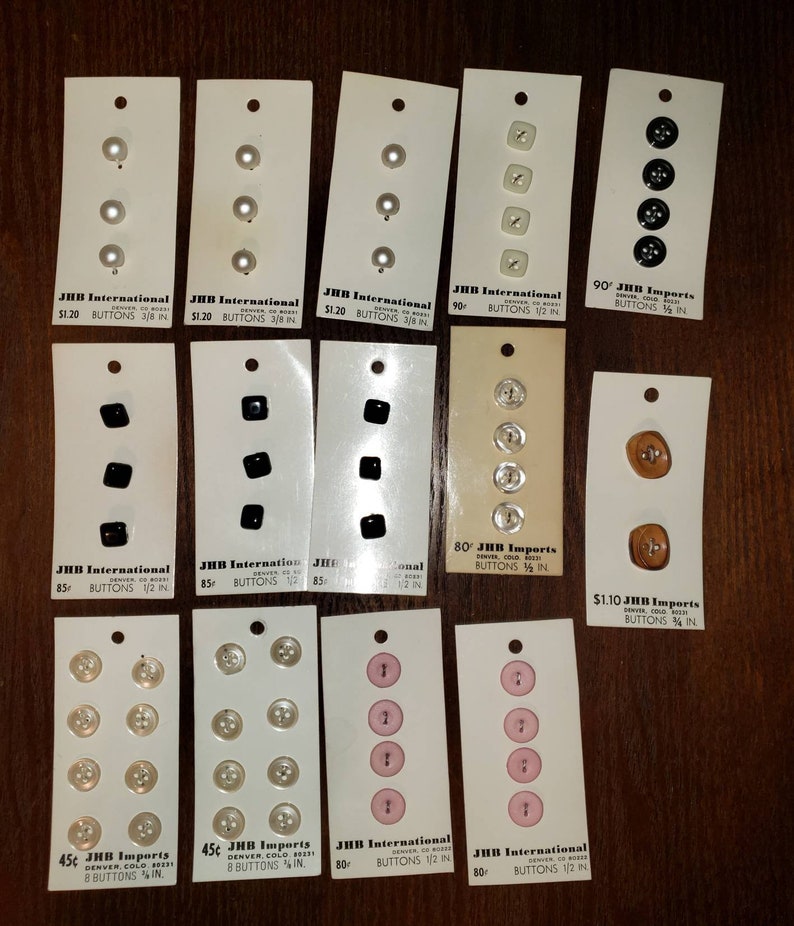 15 Cards of JHB International Buttons Etsy
