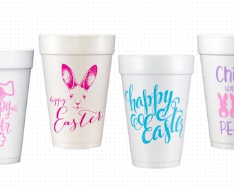 Easter Styrofoam Cups, Holiday Party Favors (10 Pack)