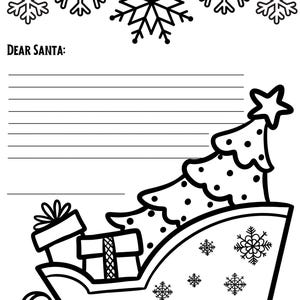 Lieber Santa Ausmalbilder zum Ausdrucken, Malvorlage, Malvorlage, Malvorlage, Malbuch, Malbuch, Malvorlage, zum Ausmalen, Instant Download