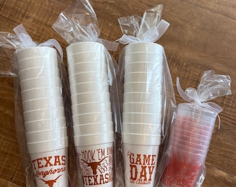 Texas Longhorn foam cups, Texas Fight, Longhorns