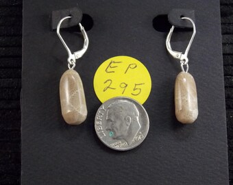 EP#295 Petoskey Stone Ohrhänger mit Sterlingsilber Klappbrisuren.