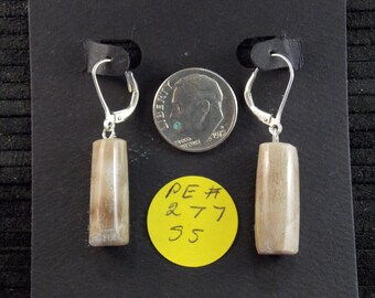 EP#277 Ohrringe - Petoskey Stein, massive Sterlingsilber Klappbrisur.
