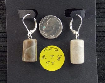 EP#278 Ohrringe - Petoskey Stein, massive Sterlingsilber Klappbrisur.