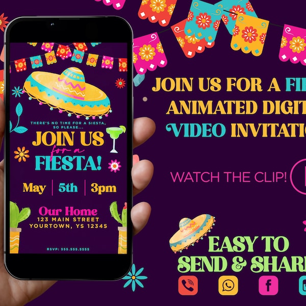 Fiesta Animated Digital Video Invitation