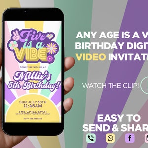 Any Age Is a Vibe Birthday Digital Video Invitation