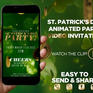 St. Patrick&#39;s Day Animated Party Video Invitation
