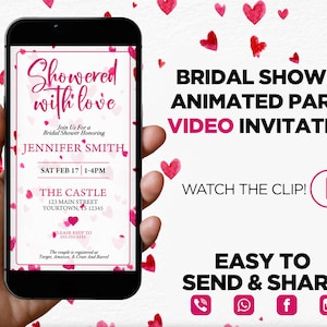 Showered With Love Digital Bridal Shower Video Invitation