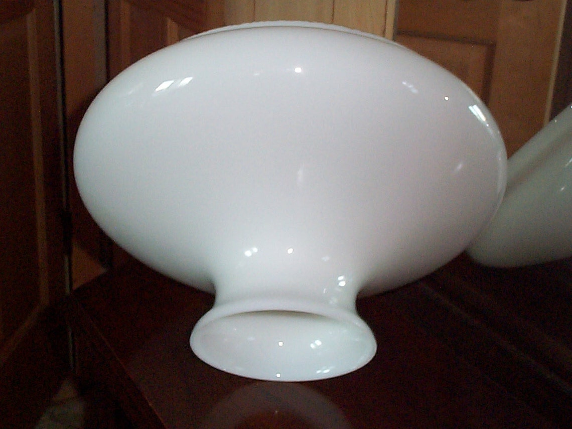 White Milk Glass Hurricane Lamp Shade Vintage Replacement Tam Etsy