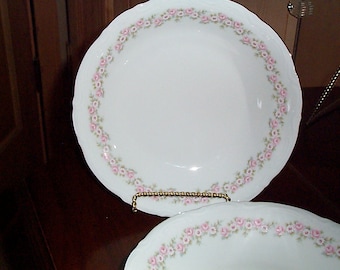 4 Mitterteich Lady Beatrice Soup Bowls  Bavaria Germany Pink Flowers Great Used Condition