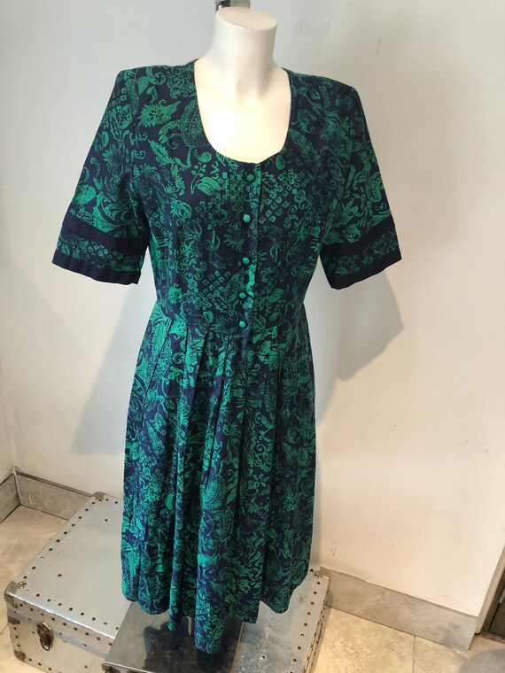 Marion Donaldson Foliage Print seventies dress 12
