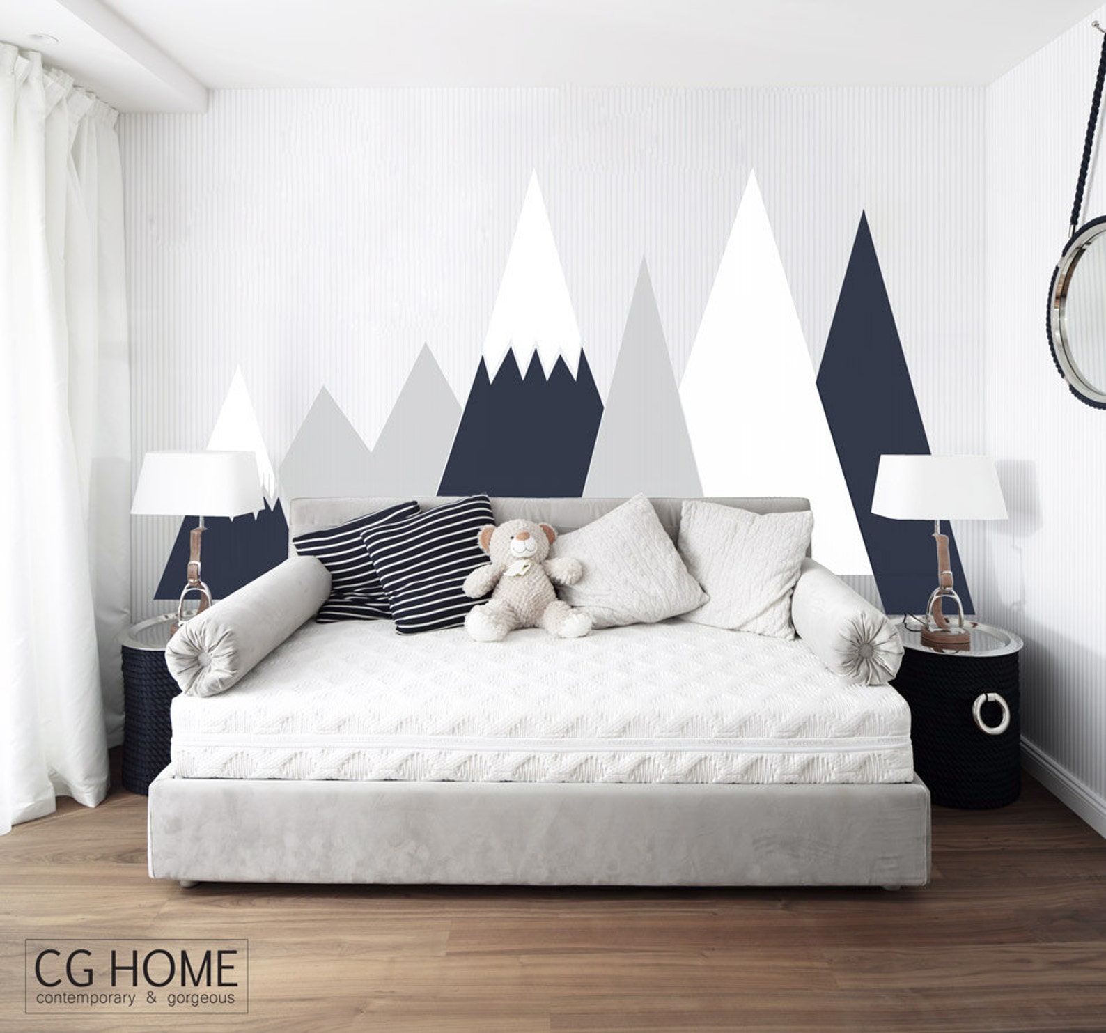 Mountains Wall Decal Nursery Baby Toddlers Kids Room Decor Etsy