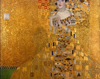 Gustav Klimt, The Lady in Gold, The Woman in Gold, Portrait of Adele Bloch-Bauer I, Linen Canvas Oil Painting Reproduction, Handmade Quality