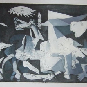 Pablo Picasso, Guernica 1937, Oil Painting Reproduction on Linen Canvas, Handmade Quality
