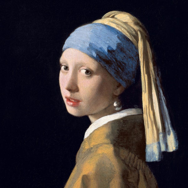 Johannes Vermeer, Girl with a Pearl Earring, Linen Canvas Oil Painting Reproduction, Handmade, Museum Qualit