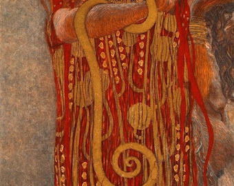 Gustav Klimt, Hygieia (Detail aus Medizin) 1900, Linen Canvas Oil Painting Reproduction, Handmade Quality