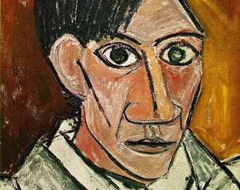 Picasso, Self Portrait 1907, Oil Painting Reproduction on Linen canvas, Self Portrait by Picasso, Handmade