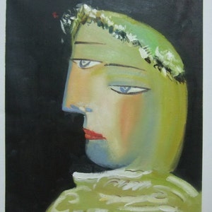 Pablo Picasso, Portrait de Marie Therese, Oil Painting Reproduction on Linen Canvas, Handmade Quality