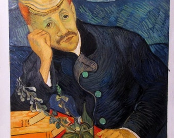 Van Gogh, Portrait of Dr. Gachet, Oil Painting Reproduction on Linen Canvas, Handmade Quality