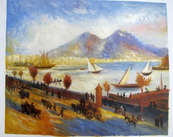 Pierre Auguste Renoir, Vesuvius in the Morning, Oil Painting Reproduction on Linen Canvas, Handmade Quality