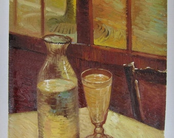 Van Gogh, Still Life with Absinthe, Oil Painting Reproduction on Linen Canvas, Handmade Quality