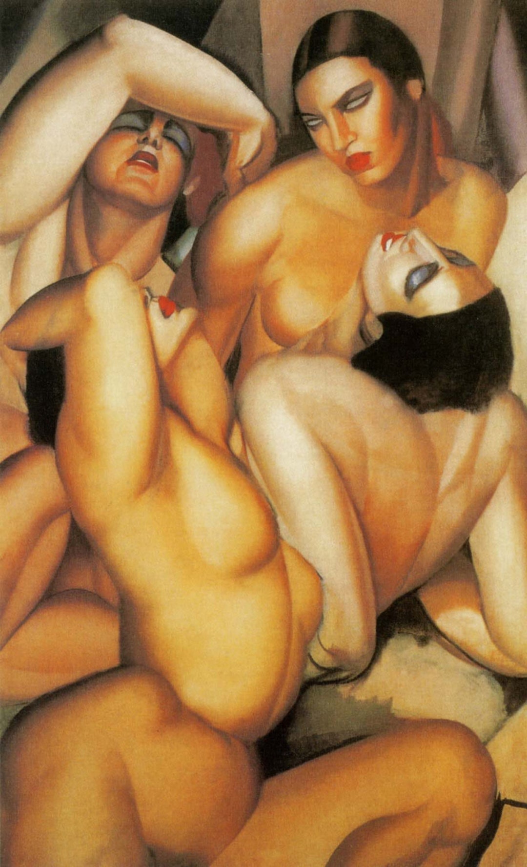 Tamara De Lempicka Group of Four Nudes Oil Painting