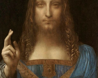 Leonardo Da Vinci, Salvator Mundi, Linen Canvas Oil Painting Reproduction, Salvator Mundi By Leonardo Da Vinci, Handmade Quality