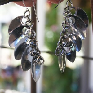 Handmade Chain Maille Angel Wings Scale maille Earrings