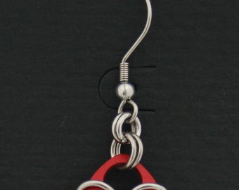 Handmade Chainmaille Earrings, LGBTQIA Jewelry, Matte Rainbow Aluminum Scales