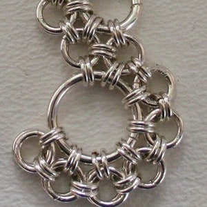 Handmade Sterling Silver Fill Chainmaille or Chain Maille Shenandoah or Japanese Wave or Lacy Skirt Weave Dangle Earrings