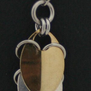 Handmade Gold Fill and Sterling Silver Small Scales Chain Maille Chain Mail Dangle Earrings